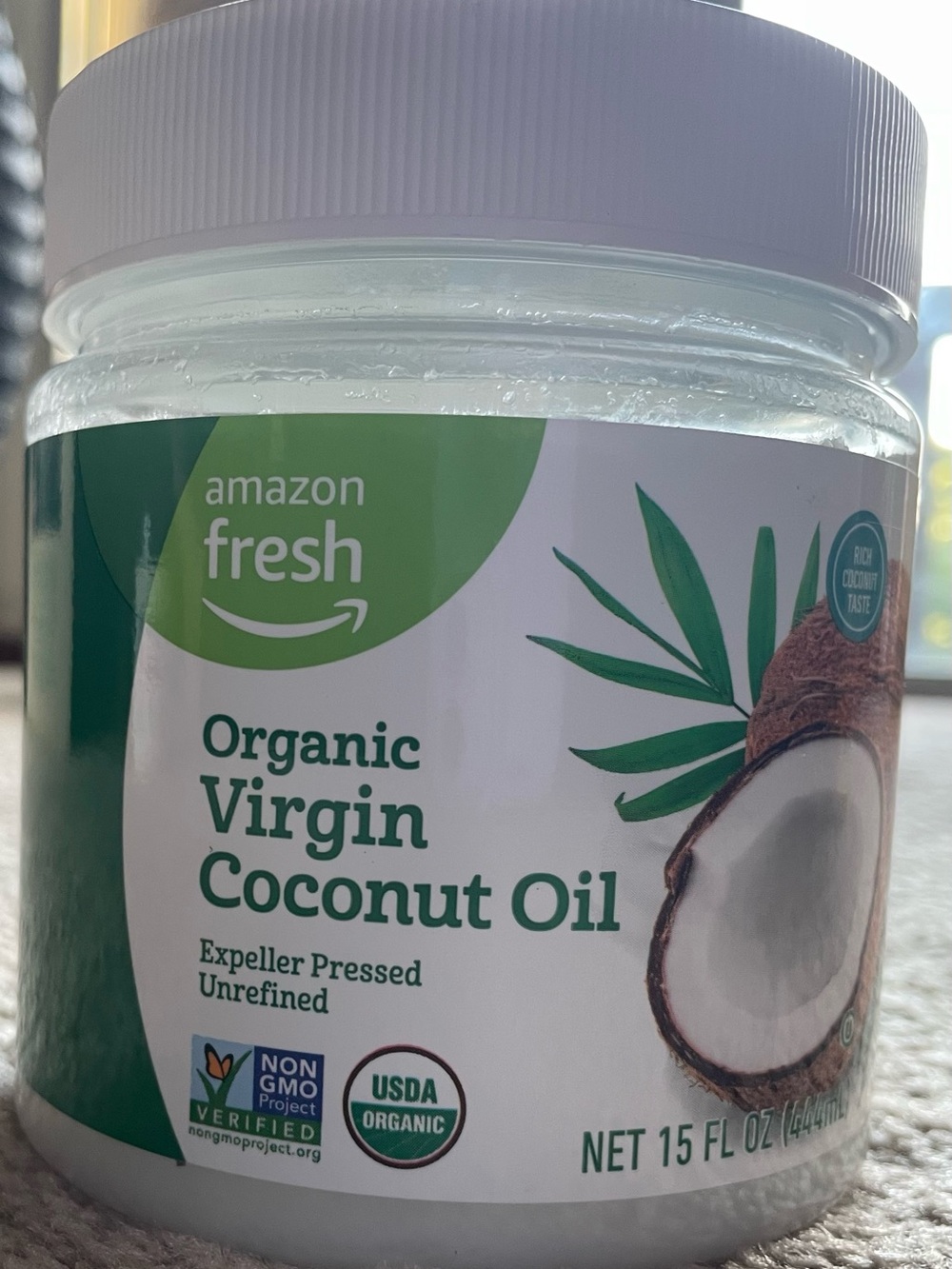 15oz Unopened Amazon Fresh Organic Virgin Coconut Oil